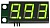Цифровой встраиваемый вольтметр (индикатор) SVH0001UG-10, 0..9,99В, ультра яркий зеленый