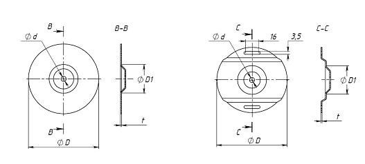 Стальная чашка (чашка с площадками для крепления клеммных колодок)