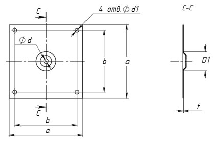 Стальное квадратное основание