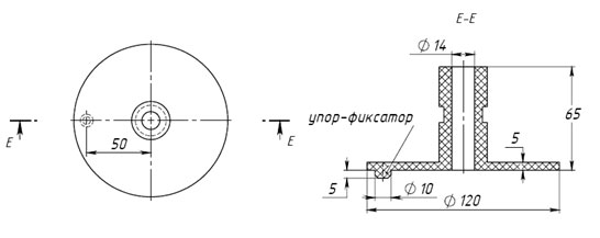 Круглое пластмассовое основание с центральным отверстием и упором для фиксации на шасси (вариант 4-в, от 0.63кВА)