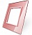 Рамка одинарная розовая стеклянная под розетки Livolo