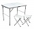 Стол складной и 2 стула в комплекте, набор мебели для кемпинга, стол 90x60 см, белый