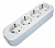 Колодка 4 розетки, с заземлением, белая