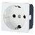Розетка с з/к, со шторками (белый, глянцевая) 45х45 LK45
