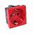 Розетка с з/к, со шторками (красный) LK45 (для выделения "чистого питания сети")