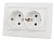 Розетка 2-ая с заземляющим контактом белый СП TANGO 16А, 250В