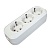 Колодка 3 розетки, с заземлением, белая