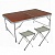 Стол складной и 2 стула в комплекте, набор мебели для кемпинга, стол 90x60 см, коричневый