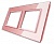 Рамка двойная розовая стеклянная под розетки Livolo