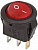 Выключатель клавишный круглый 250V 3А (3с) ON-OFF красный с подсветкой Micro (RWB-106, SC-214) REXAN