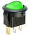 Выключатель клавишный круглый 250V 6А (3с) ON-OFF зеленый с подсветкой (RWB-214, SC-214, MIRS-101-8)