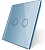 Панель одинарная: 2 выключателя Livolo, синяя